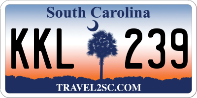 SC license plate KKL239