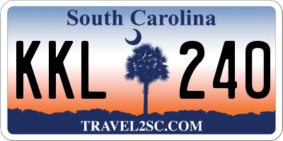 SC license plate KKL240