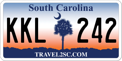 SC license plate KKL242