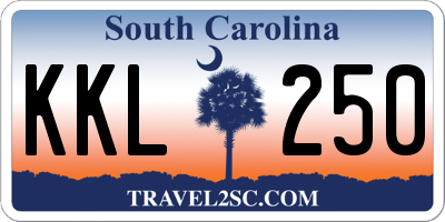 SC license plate KKL250