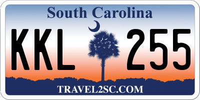 SC license plate KKL255