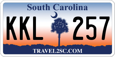 SC license plate KKL257
