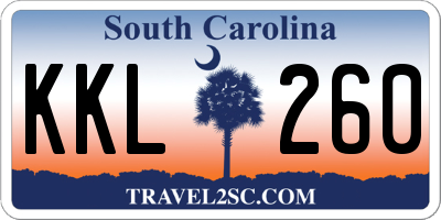 SC license plate KKL260