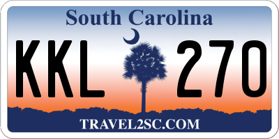 SC license plate KKL270