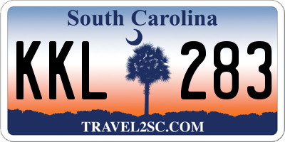 SC license plate KKL283