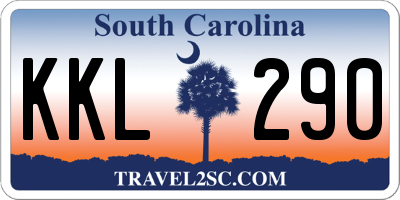SC license plate KKL290
