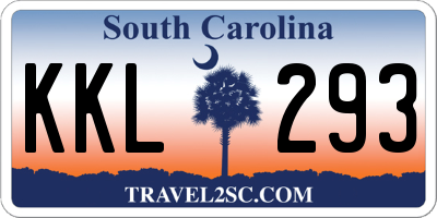 SC license plate KKL293