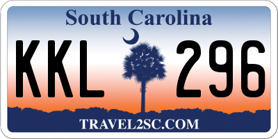SC license plate KKL296