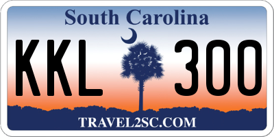 SC license plate KKL300