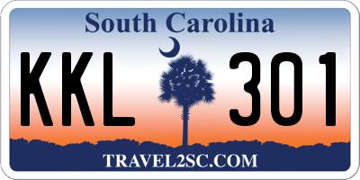 SC license plate KKL301
