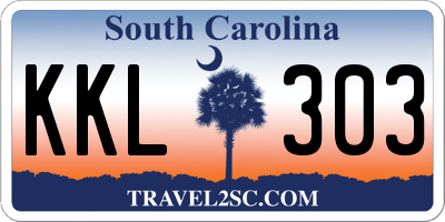 SC license plate KKL303