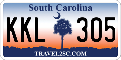 SC license plate KKL305