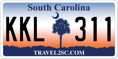 SC license plate KKL311