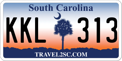 SC license plate KKL313