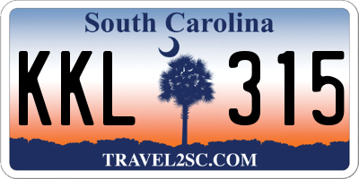 SC license plate KKL315