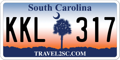 SC license plate KKL317