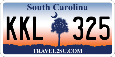 SC license plate KKL325
