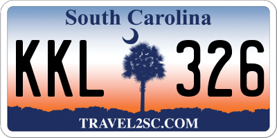 SC license plate KKL326