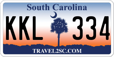 SC license plate KKL334