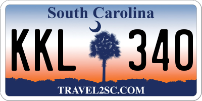 SC license plate KKL340