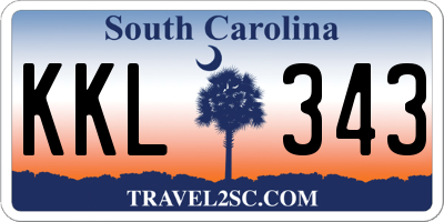 SC license plate KKL343