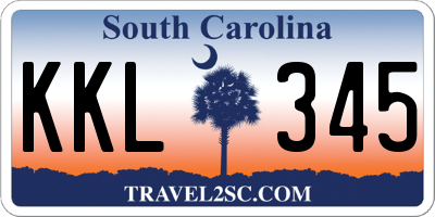 SC license plate KKL345