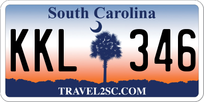 SC license plate KKL346
