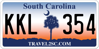 SC license plate KKL354