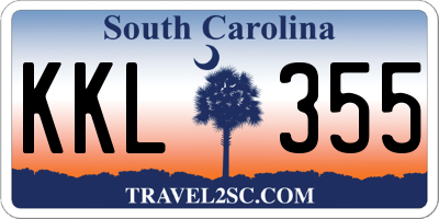 SC license plate KKL355
