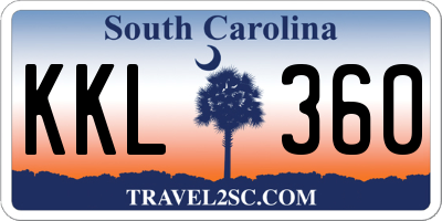 SC license plate KKL360