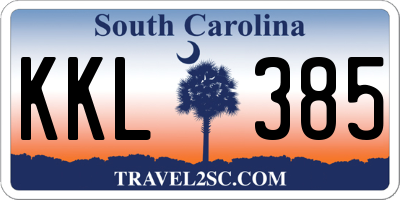 SC license plate KKL385