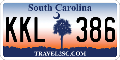 SC license plate KKL386