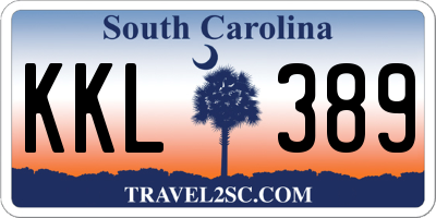 SC license plate KKL389