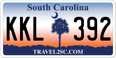 SC license plate KKL392