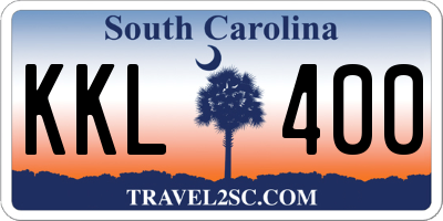 SC license plate KKL400