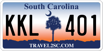 SC license plate KKL401