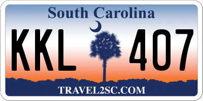 SC license plate KKL407