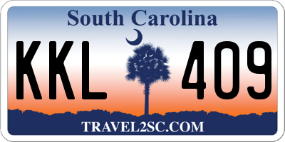 SC license plate KKL409