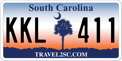 SC license plate KKL411
