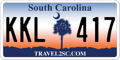 SC license plate KKL417