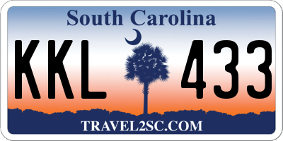SC license plate KKL433