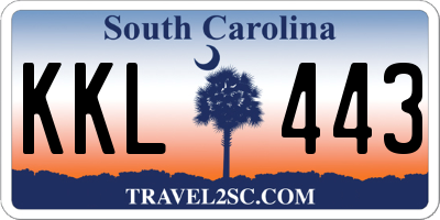 SC license plate KKL443