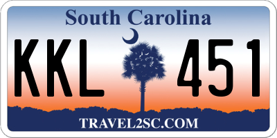 SC license plate KKL451