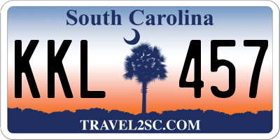 SC license plate KKL457