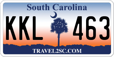 SC license plate KKL463