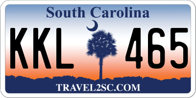 SC license plate KKL465