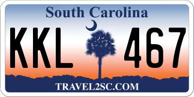 SC license plate KKL467
