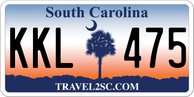 SC license plate KKL475