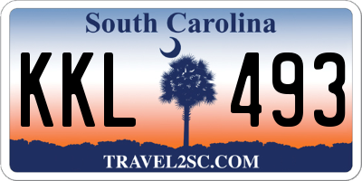 SC license plate KKL493