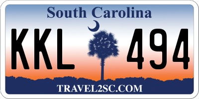 SC license plate KKL494